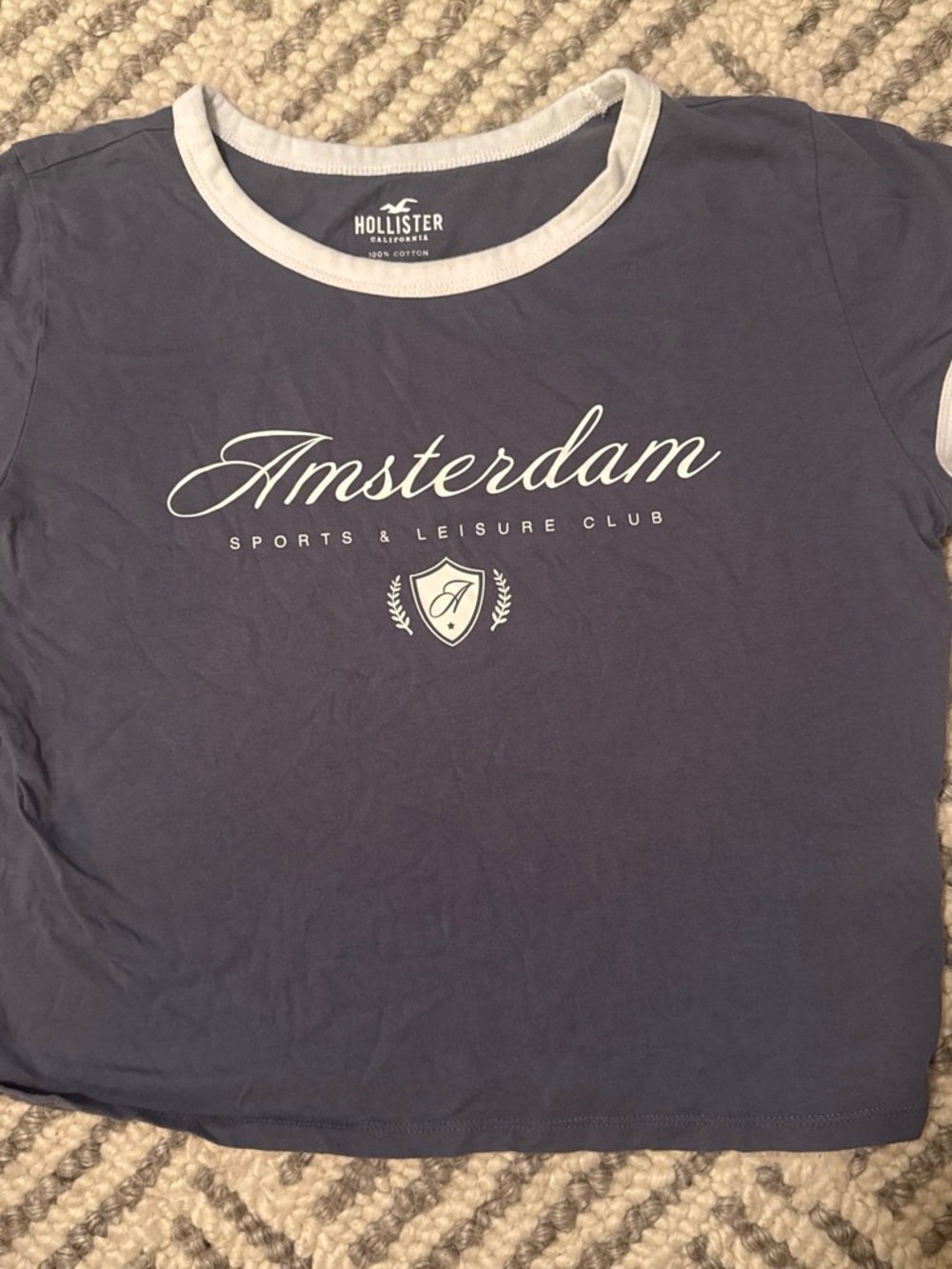 Hollister Navy with White Trim Amsterdam Graphic Tee